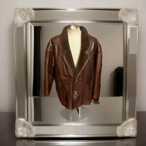Vera Pelle Brown Men Coat 100% Real Leather size 54